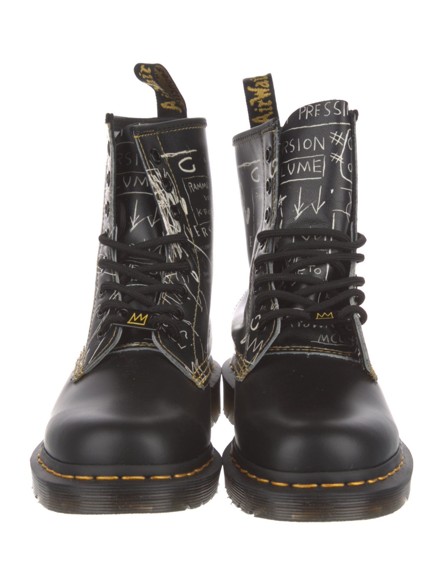 Dr. Martens x Jean-Michel Basquiat Leather Graphic Print Combat Boots