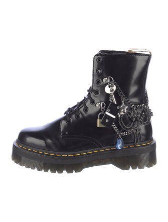 Doc Martens x Marc Jacobs Leather Crystal Embellishments Combat Boots
