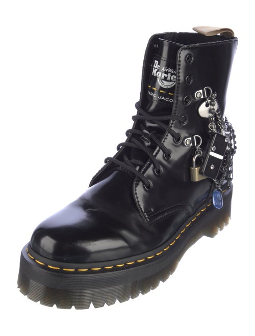 Doc Martens x Marc Jacobs Leather Crystal Embellishments Combat Boots