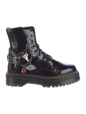Doc Martens x Marc Jacobs Leather Crystal Embellishments Combat Boots