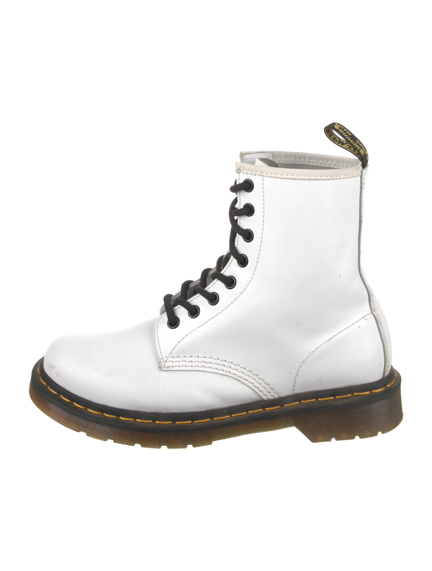 Dr. Martens Leather Whipstitch Trim Combat Boots