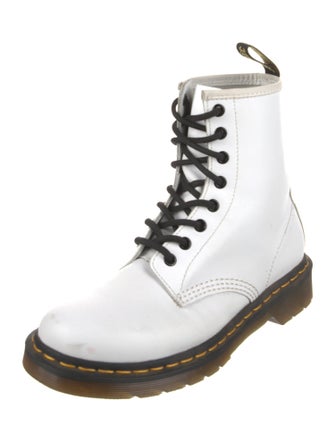 Dr. Martens Leather Whipstitch Trim Combat Boots
