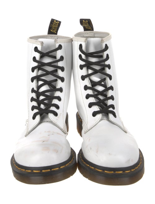 Dr. Martens Leather Whipstitch Trim Combat Boots