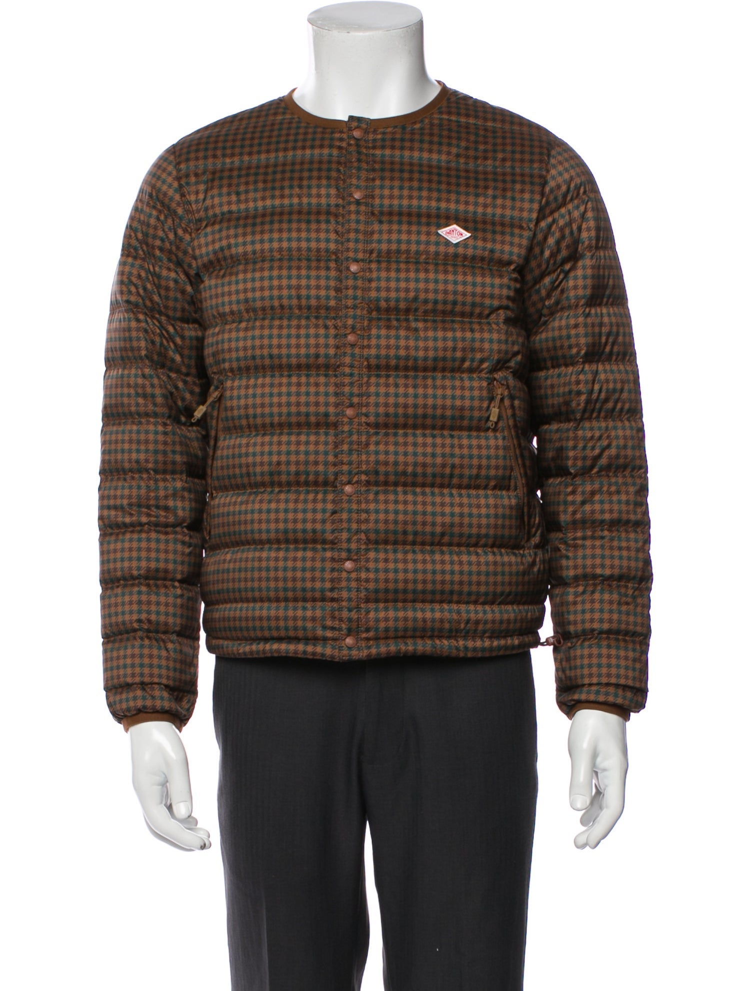 Danton Plaid Print Puffer Coat