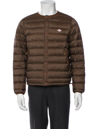 Danton Plaid Print Puffer Coat