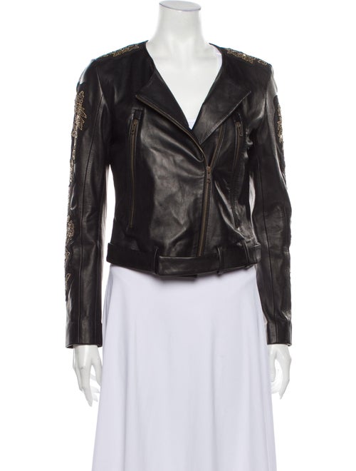 Doma Leather Biker Jacket Black