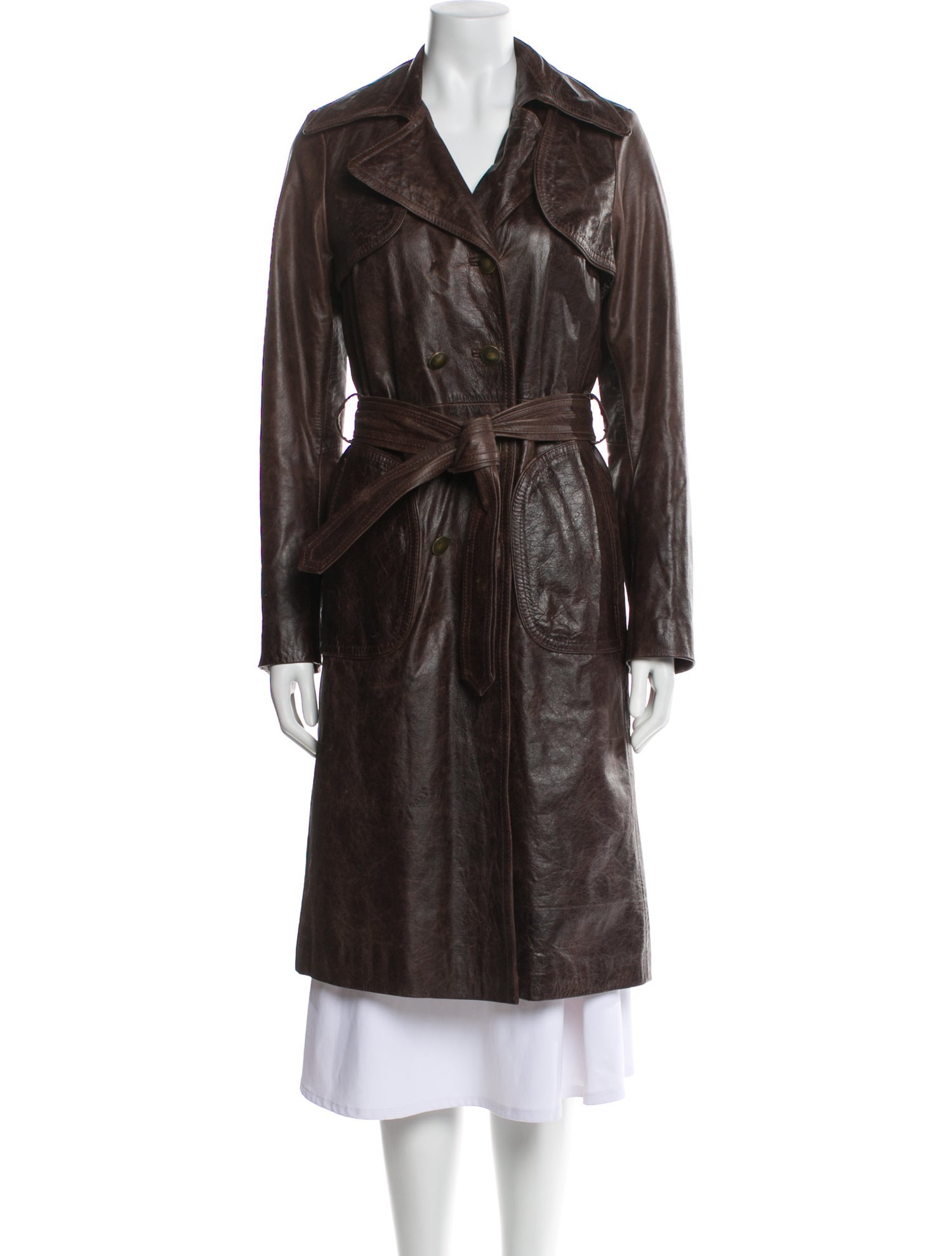 Doma Leather Trench Coat