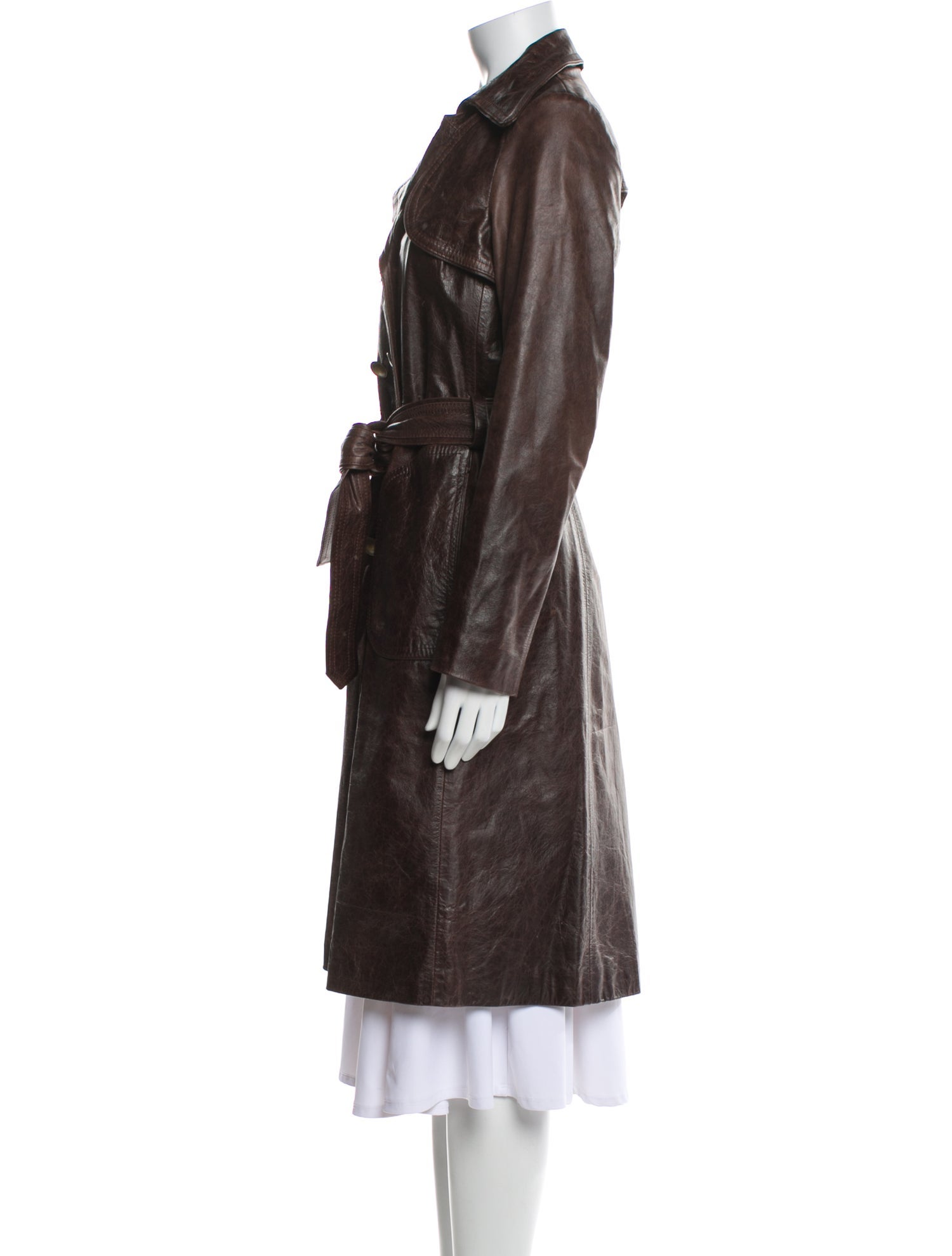 Doma Leather Trench Coat