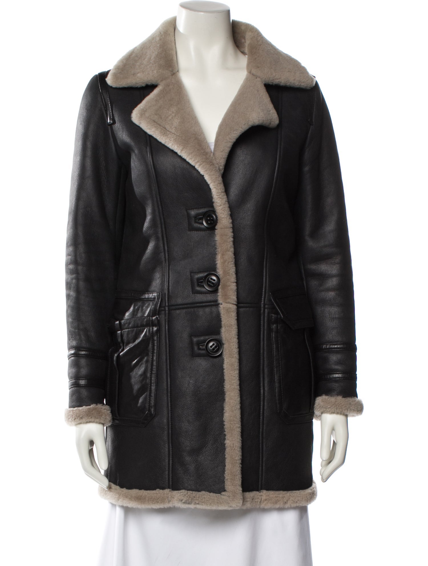 Doma Lamb Leather Peacoat