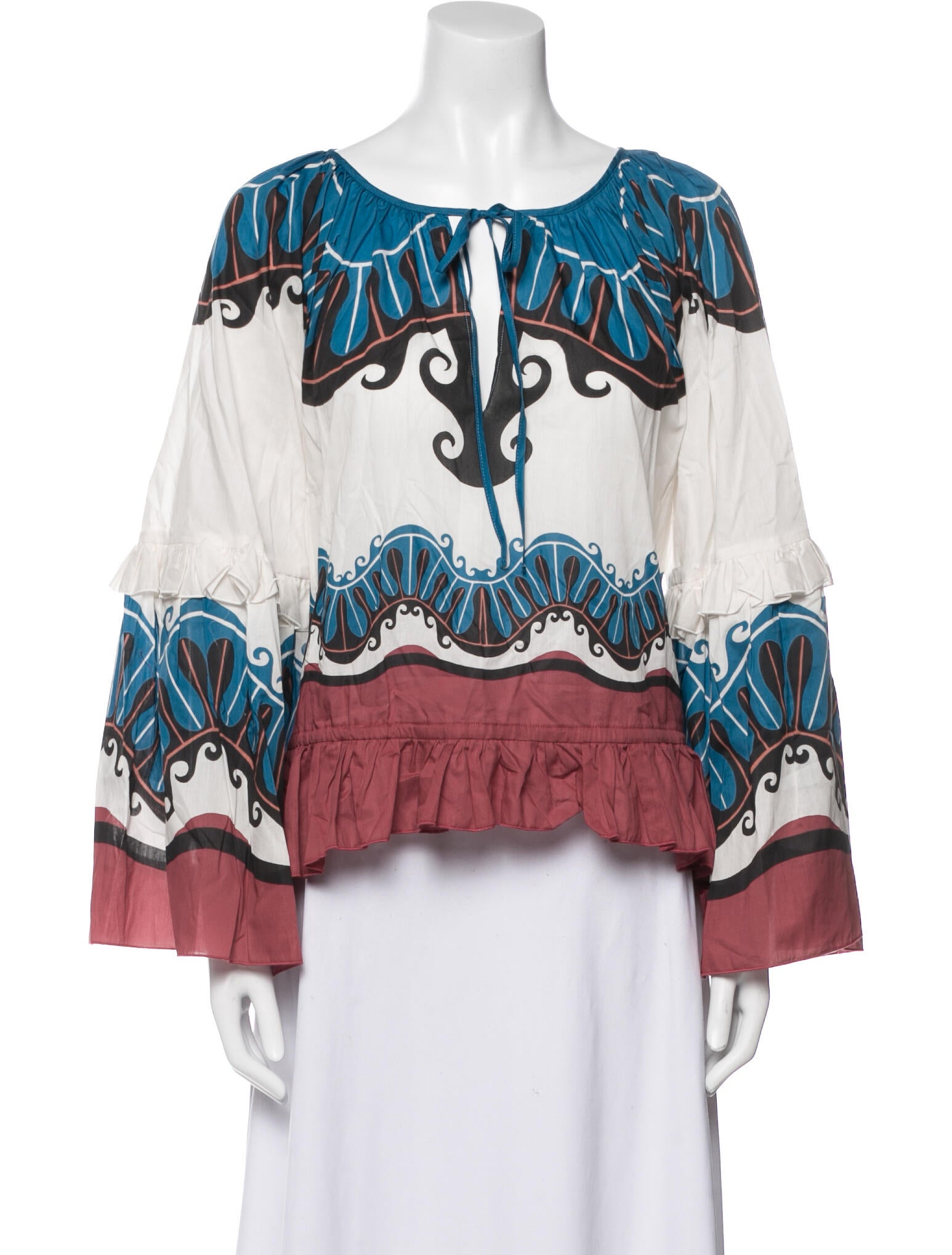 La Double J x MOTHER Printed Bateau Neckline Blouse