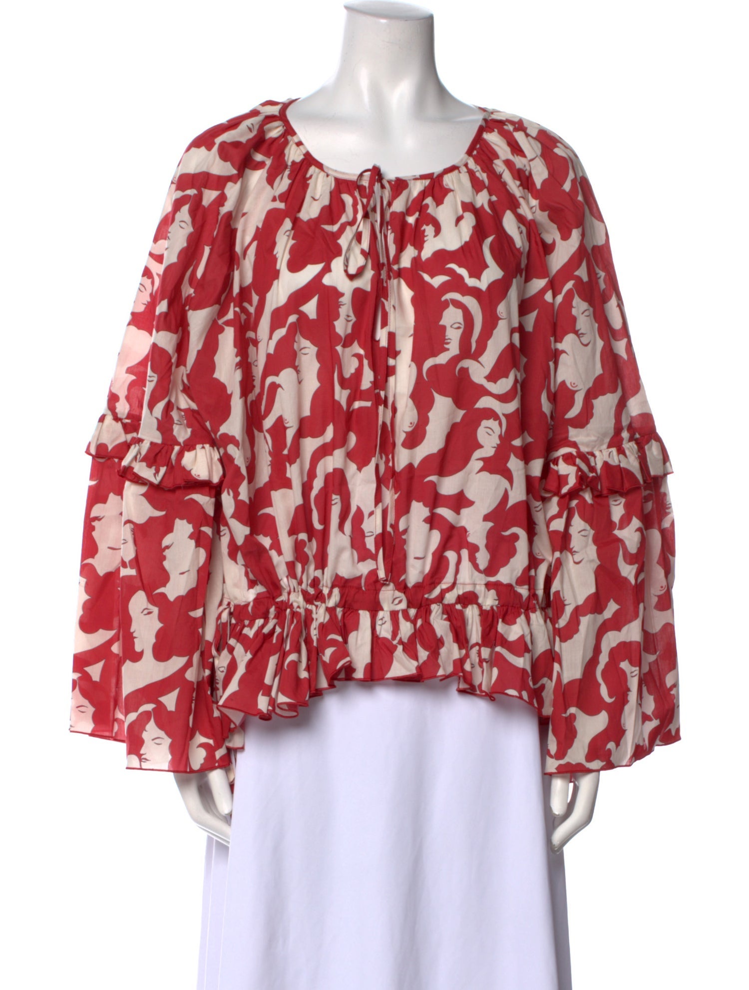 La Double J x MOTHER Floral Print Scoop Neck Blouse