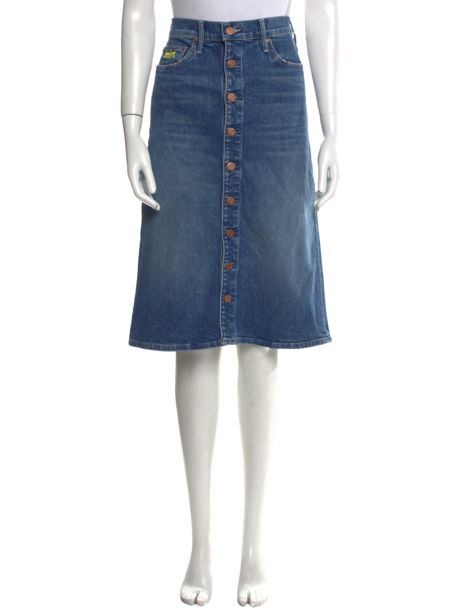 La Double J x MOTHER Embroidered Accent Knee-Length Skirt w/ Tags