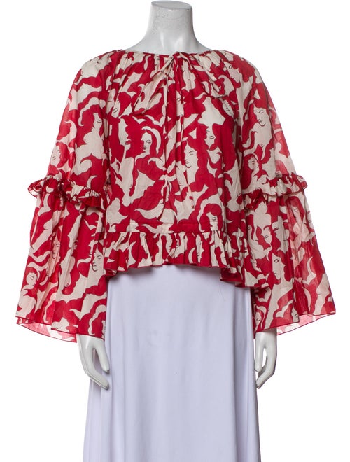 La Double J x MOTHER Printed Off-The-Shoulder Blouse