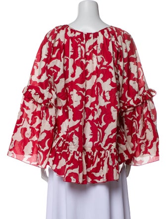 La Double J x MOTHER Printed Off-The-Shoulder Blouse
