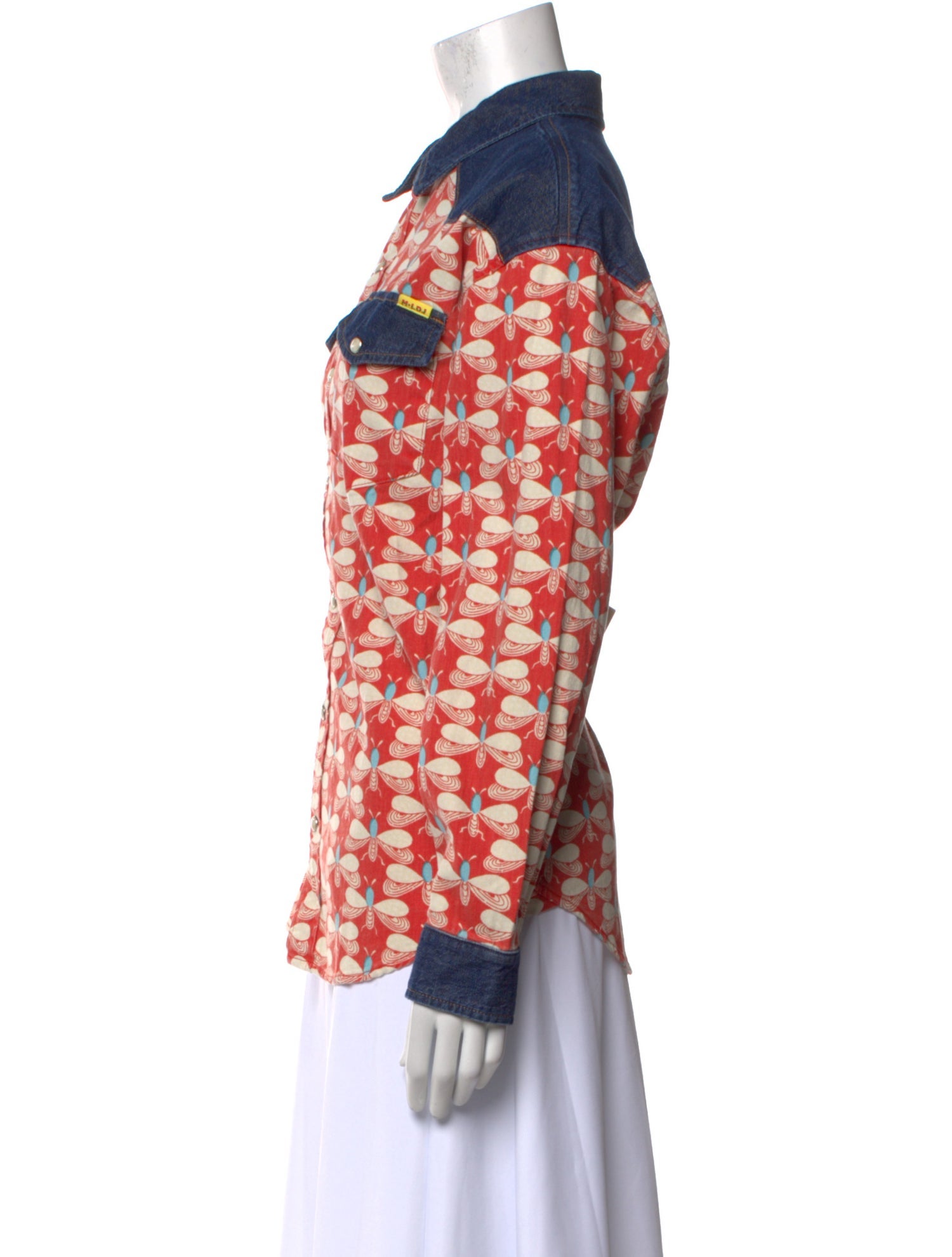 La Double J x MOTHER Printed Long Sleeve Button-Up Top w/ Tags