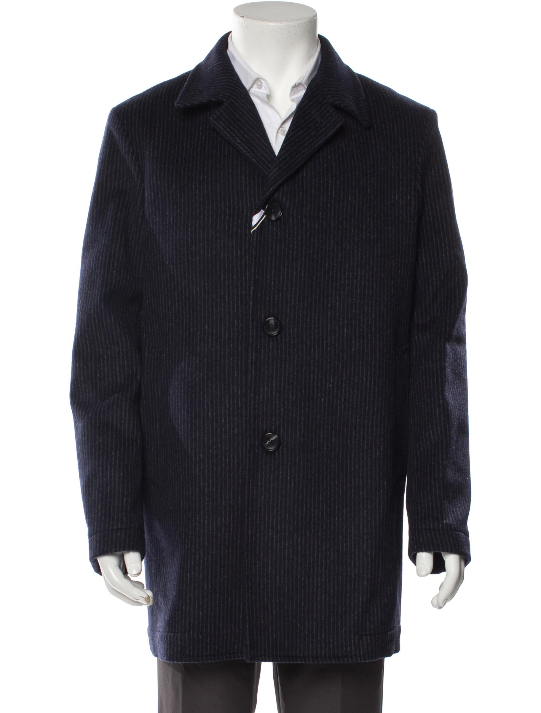 Domenico Tagliente Wool Striped Peacoat w/ Tags