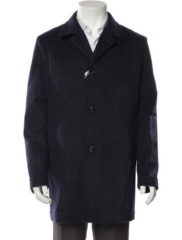 Domenico Tagliente Outerwear Wool Striped Peacoat XXL