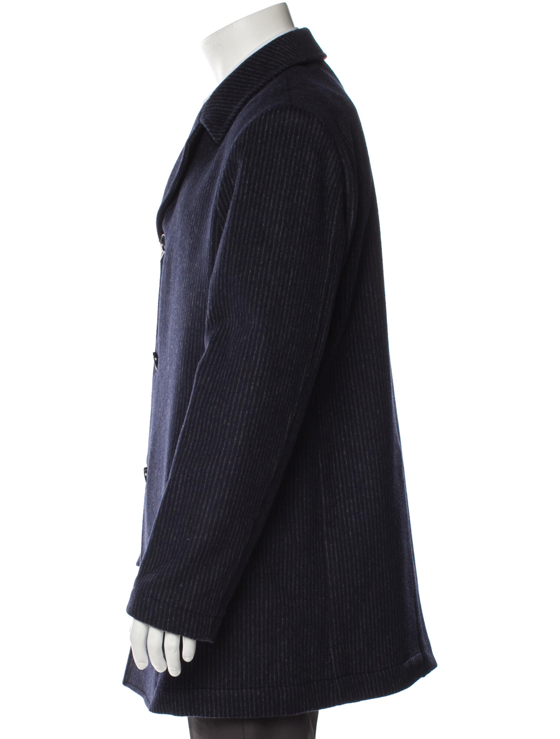 Domenico Tagliente Wool Striped Peacoat w/ Tags