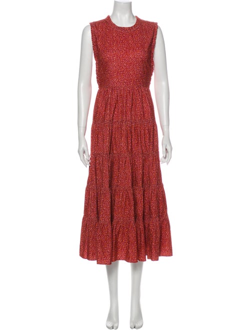 Dôen Printed Long Dress Red