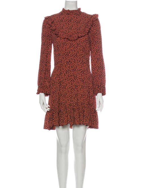 Dôen Floral Print Mini Dress Orange