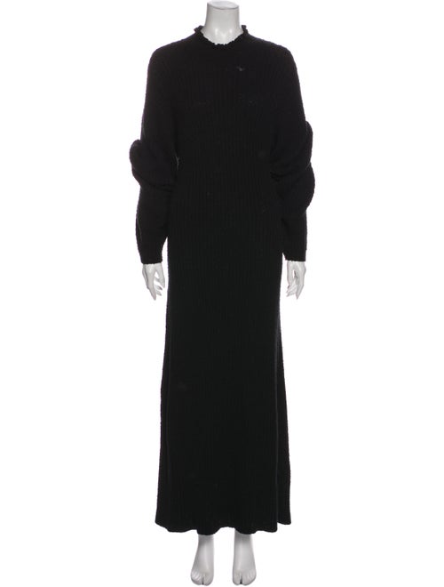 Dôen Mock Neck Long Dress Black