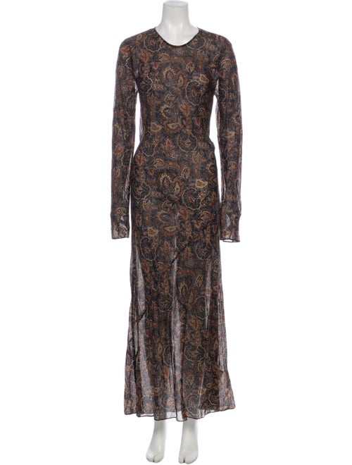 Dôen Paisley Print Long Dress Blue