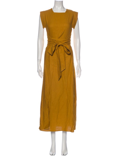 Dôen Silk Long Dress Yellow