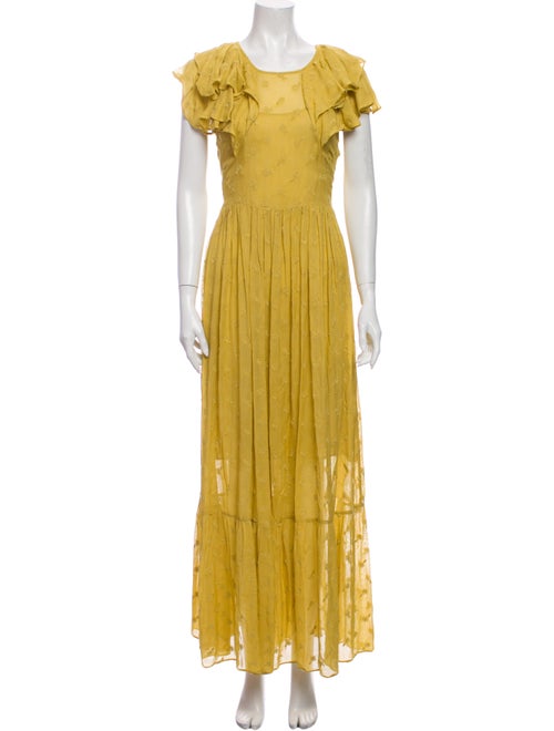 Dôen Crew Neck Long Dress Gold