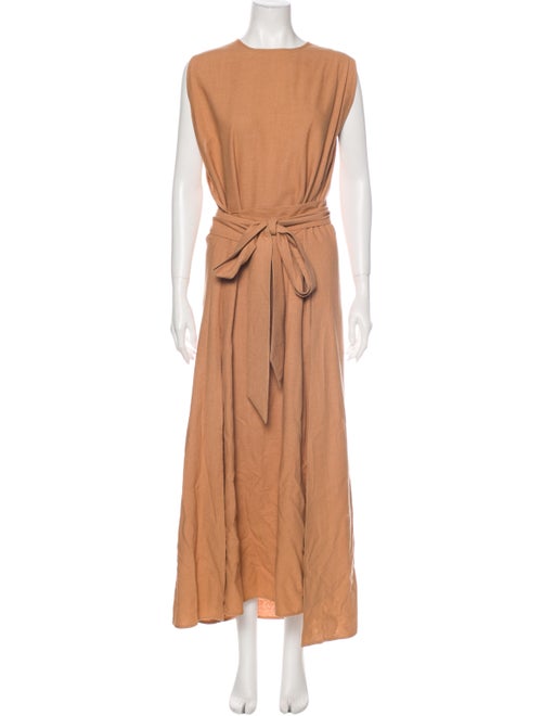 Dôen Silk Long Dress Orange
