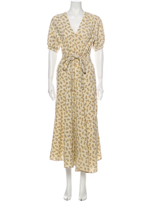 Dôen Silk Long Dress Yellow