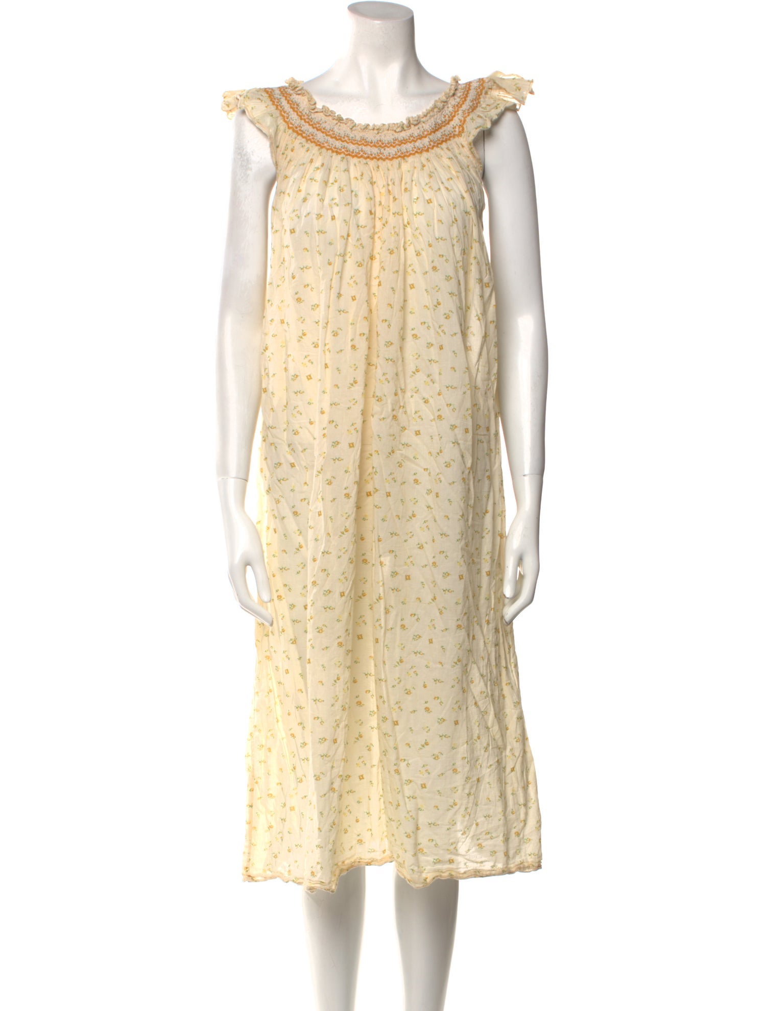 DEN Printed Midi Length Dress - Yellow Dresses, Clothing - WDOEN57795 | The RealReal DEN Printed Midi Length Dress - Yellow Dresses, Clothing - WDOEN57795 | The RealReal