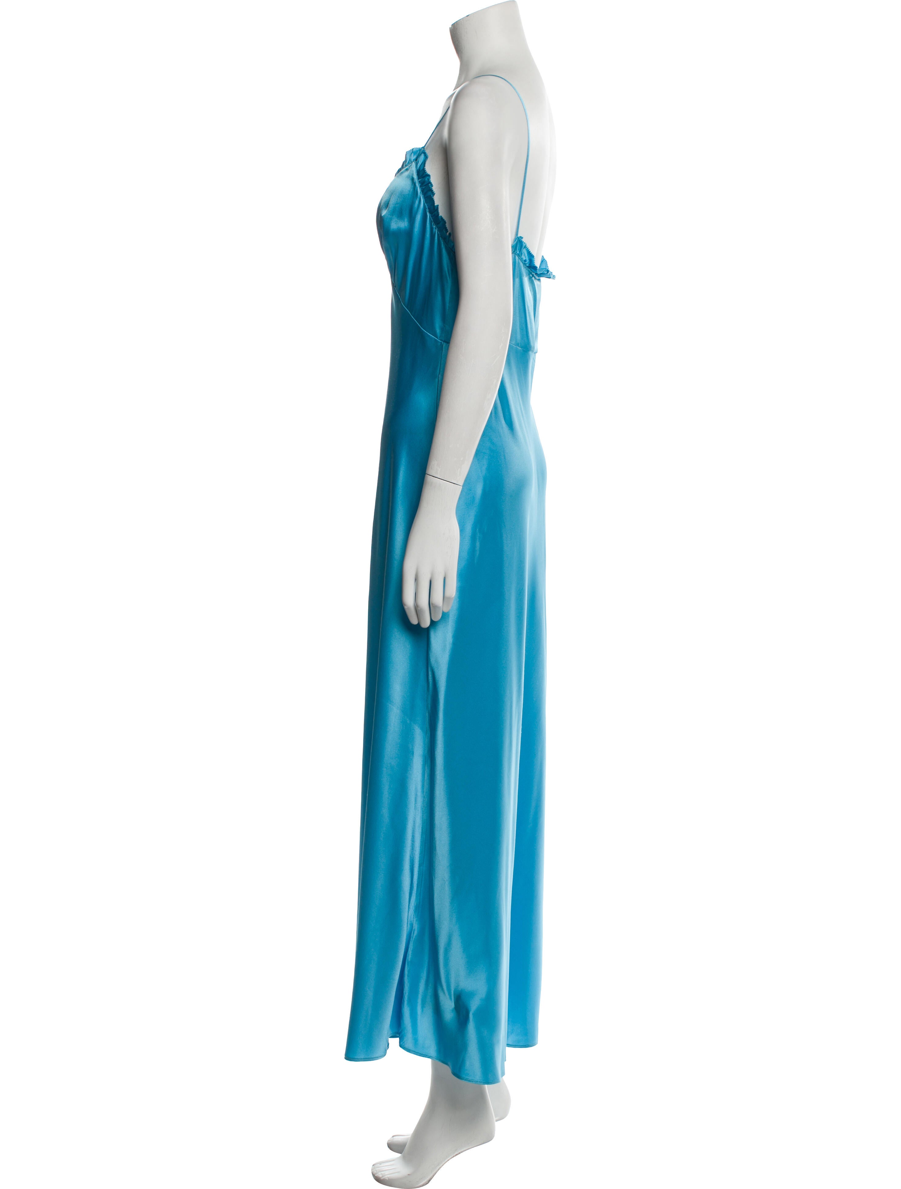 DEN Silk Long Dress - Blue Dresses, Clothing - WDOEN61802 | The RealReal