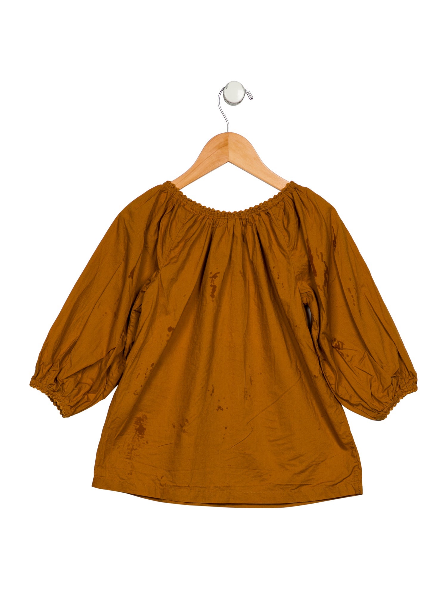 DÔEN Toddler Girls' Solid Crochet-Trimmed Long Sleeve Dress