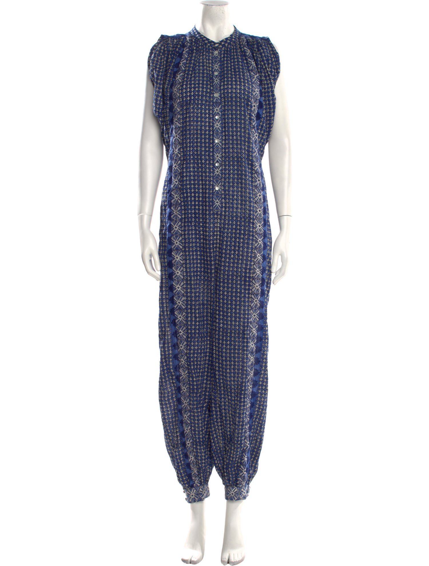 DÔEN Printed Crew Neck Jumpsuit