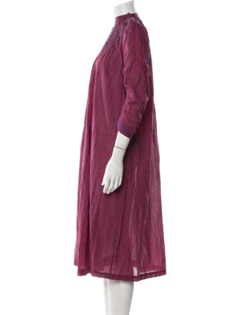 DÔEN Plaid Print Midi Length Dress