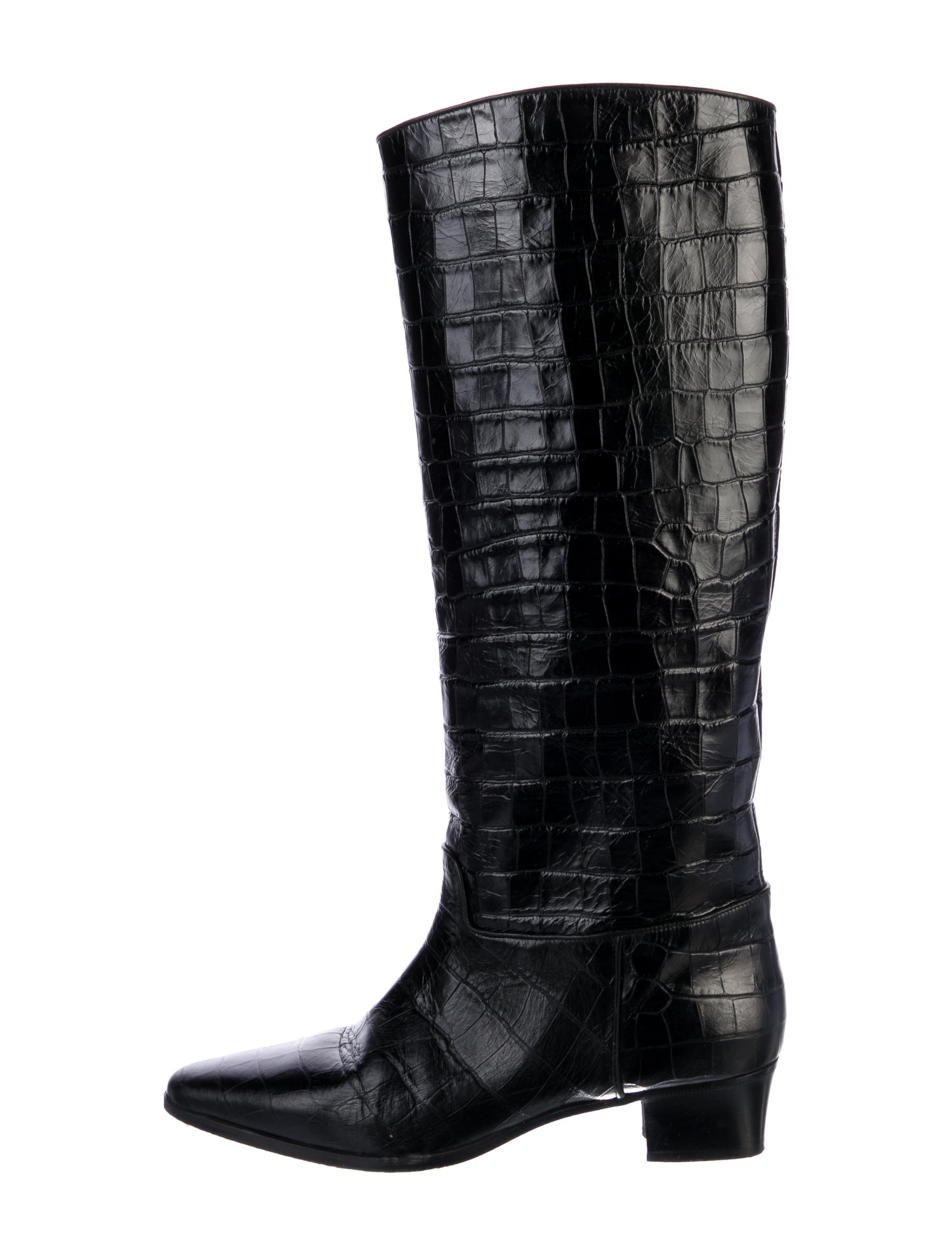DÔEN Embossed Leather Riding Boots