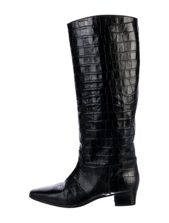 DÔEN Embossed Leather Riding Boots