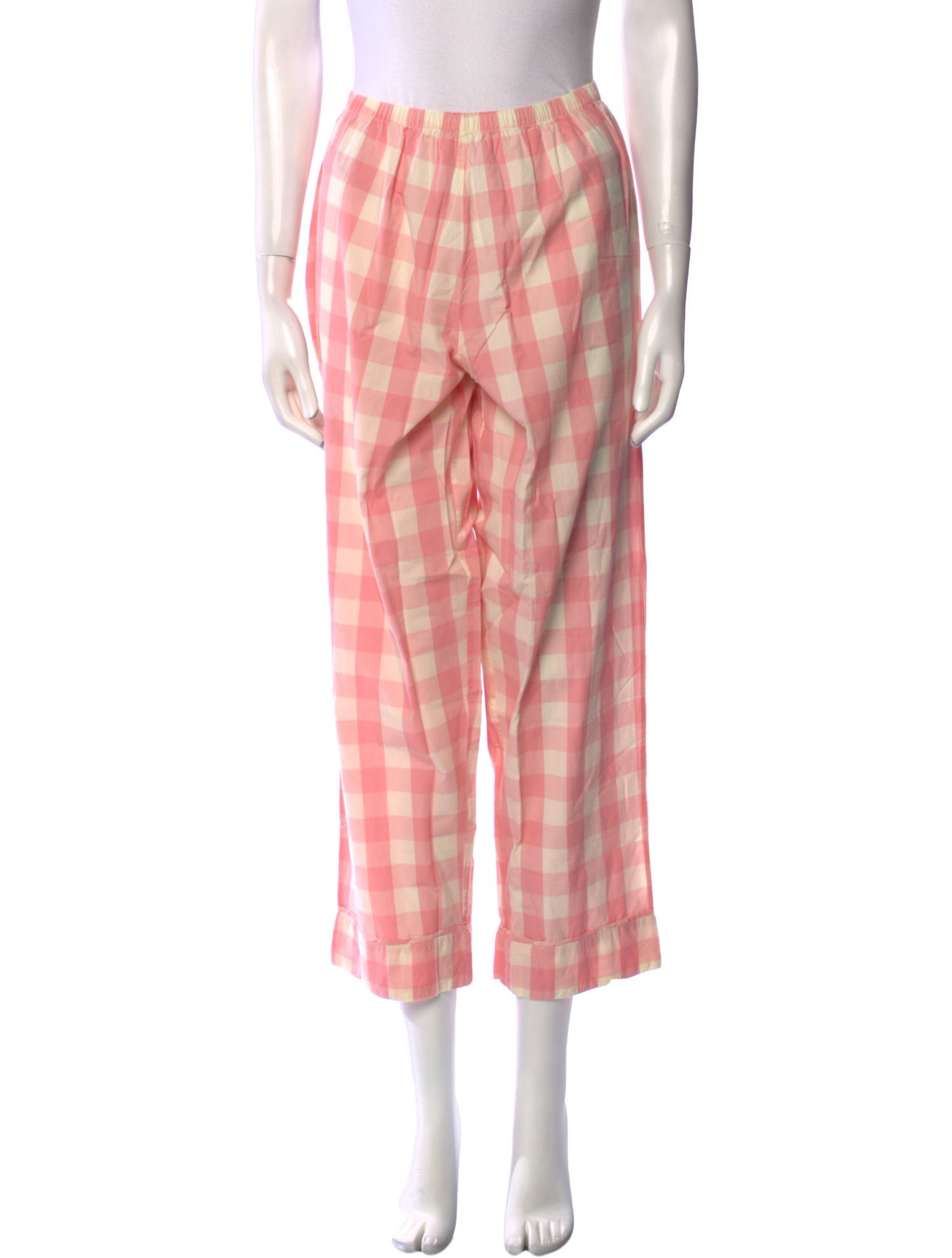 DÔEN Plaid Print Straight Leg Pants