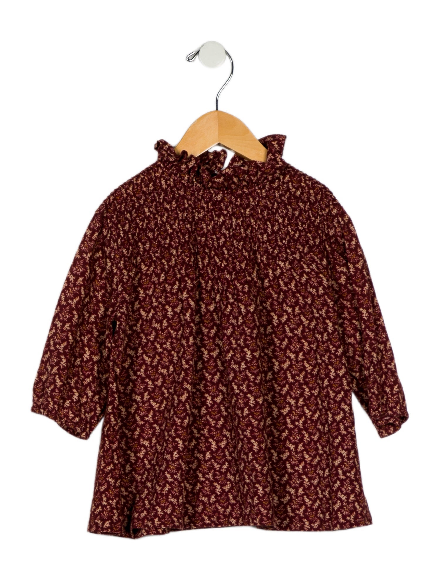 DÔEN Toddler Girls' Long Sleeve Printed Ruffle Top