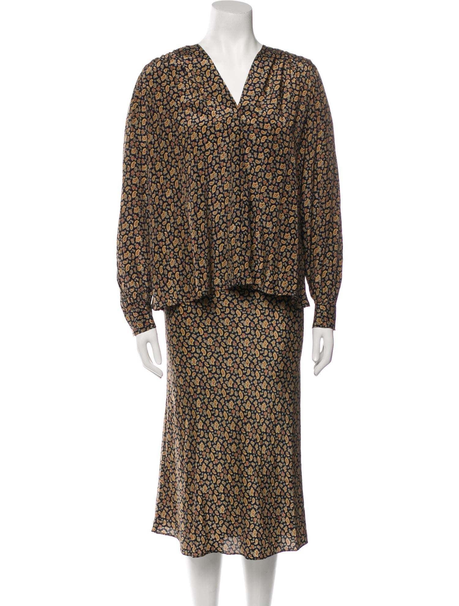 DÔEN Silk Paisley Print Skirt Set w/ Tags