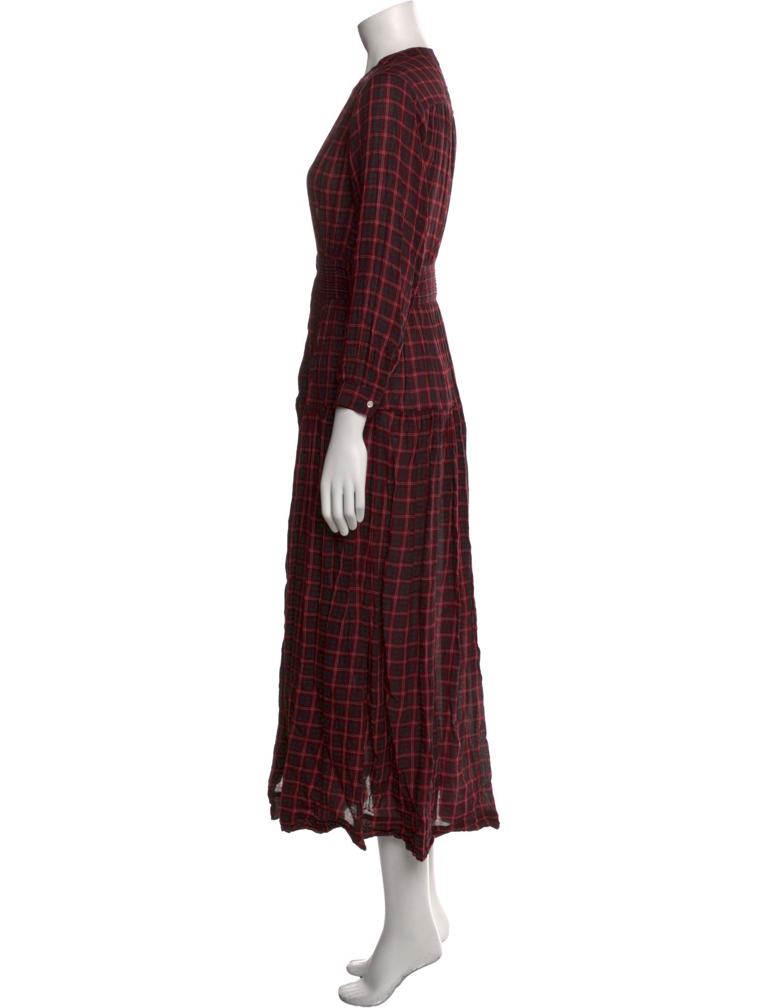 DÔEN Plaid Print Long Dress