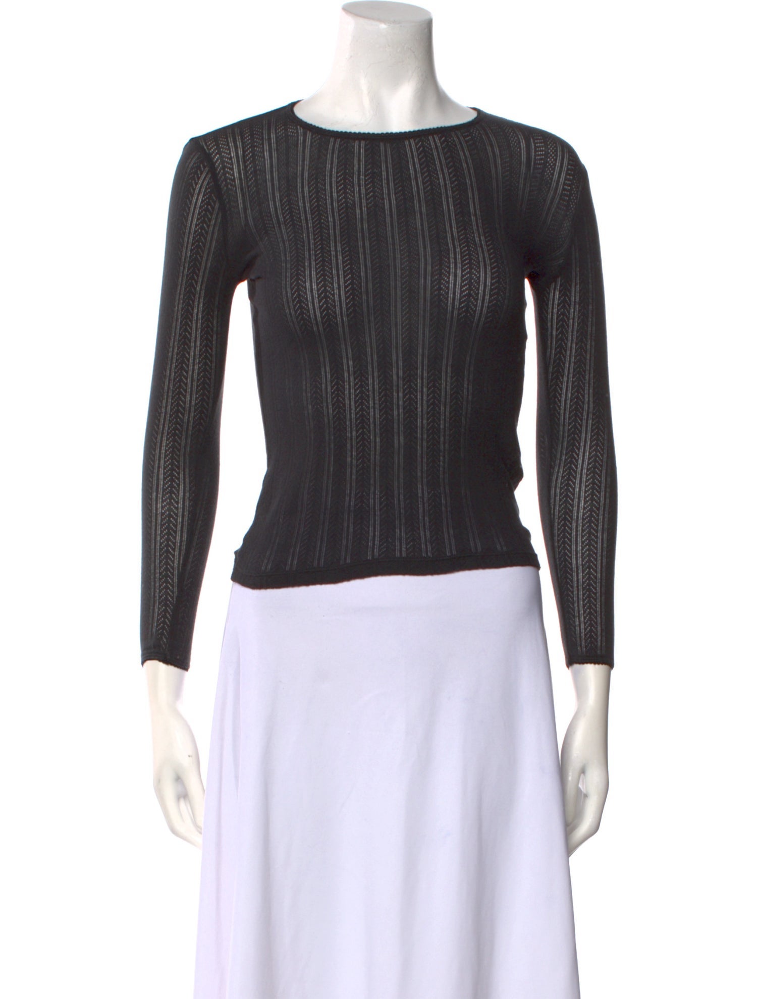 DÔEN Bateau Neckline Three-Quarter Sleeve Crop Top