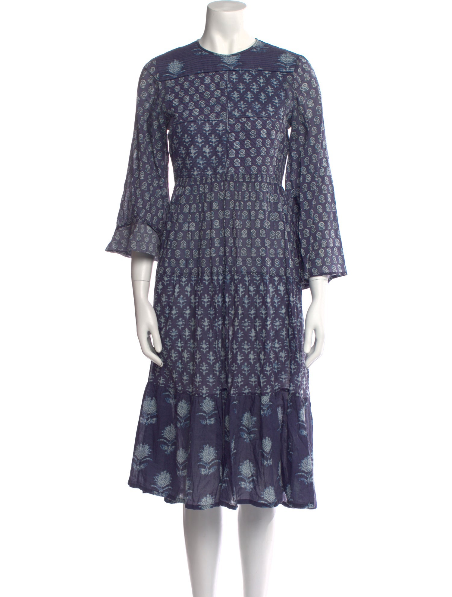 DÔEN Floral Print Midi Length Dress