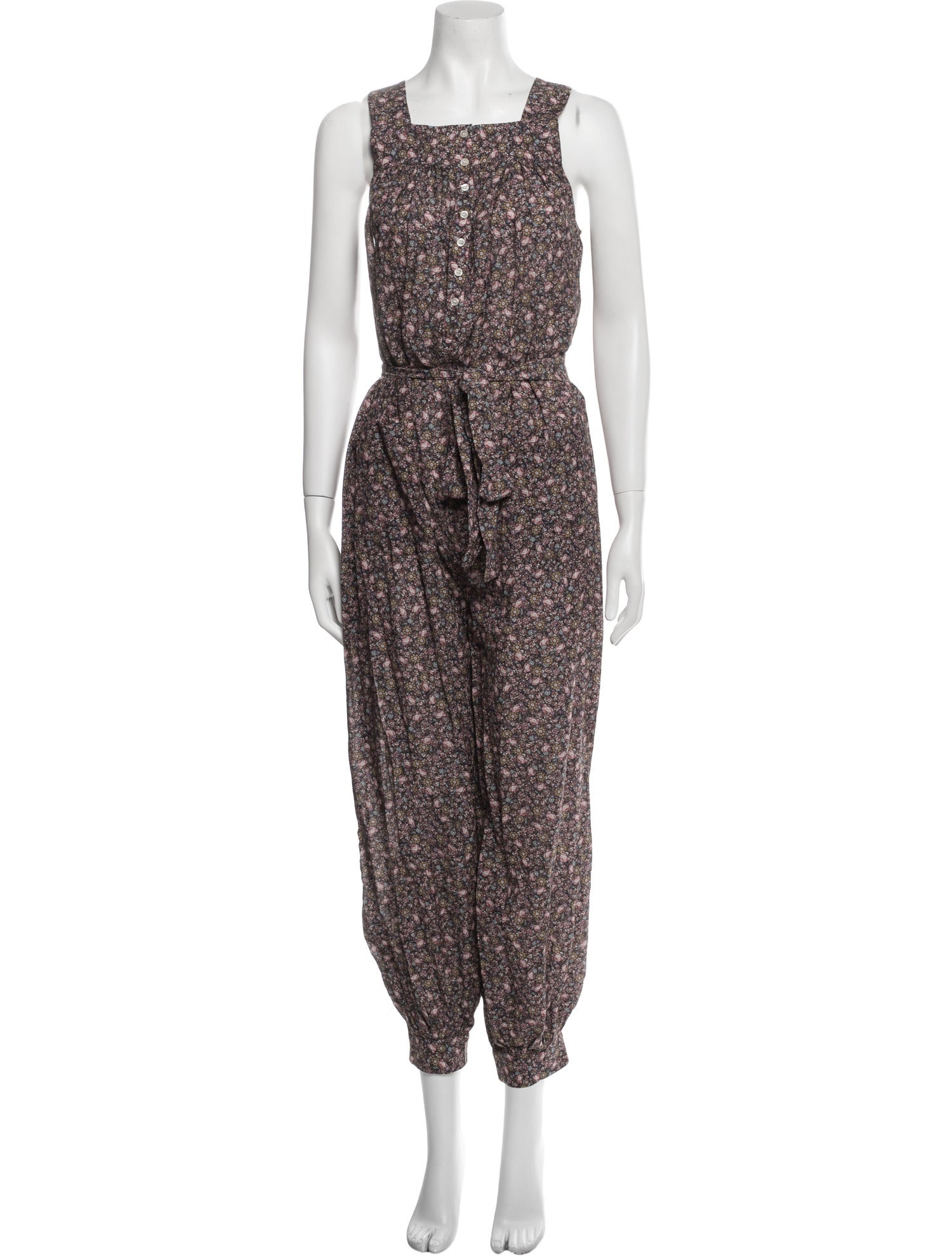 DÔEN Floral Print Square Neckline Jumpsuit w/ Tags