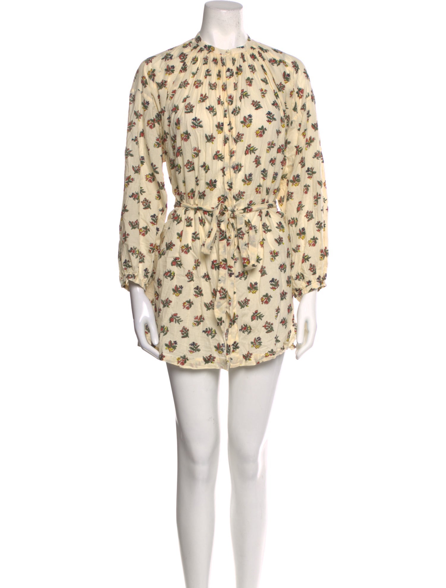DÔEN Floral Print Mock Neck Tunic