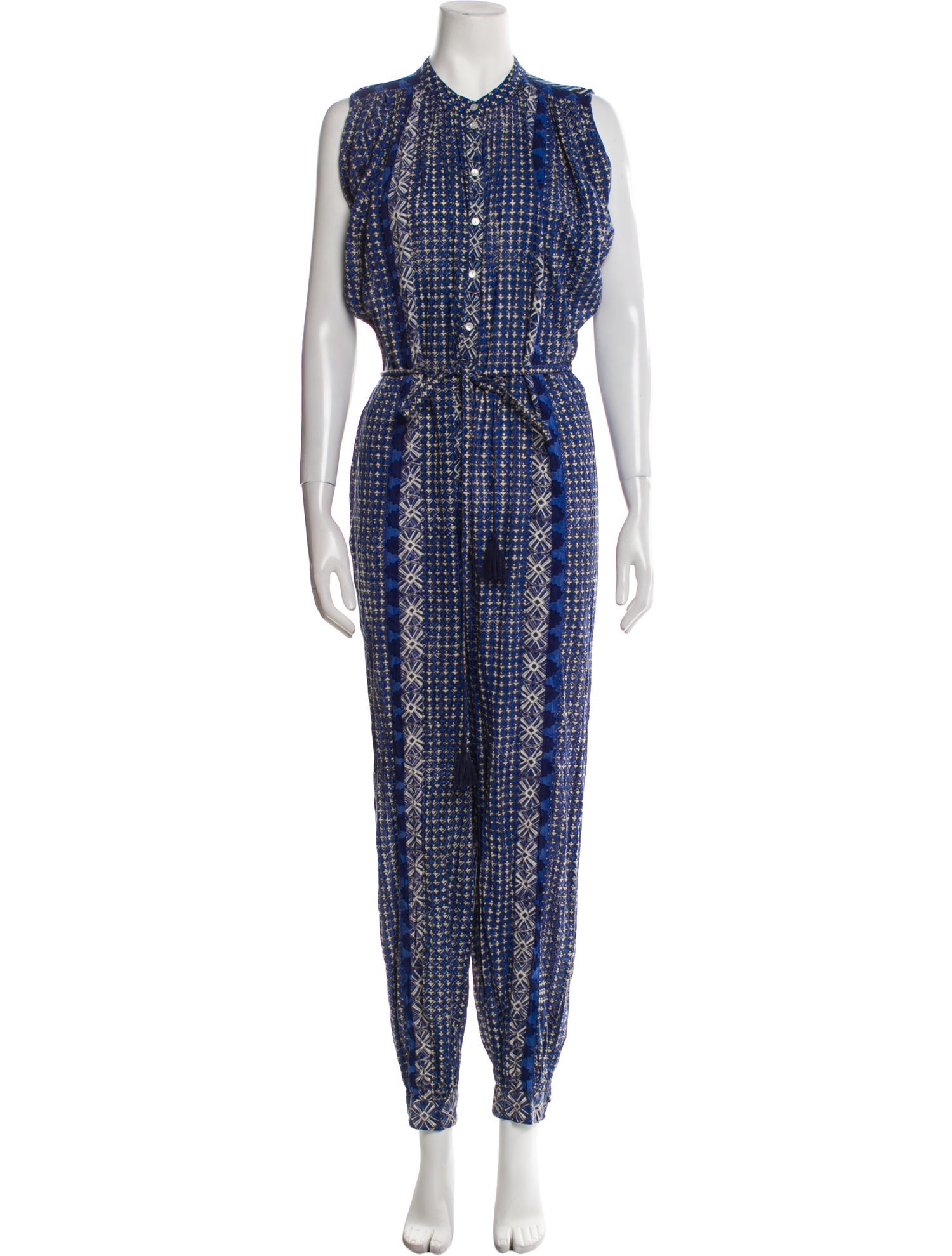 DÔEN Printed Mock Neck Jumpsuit