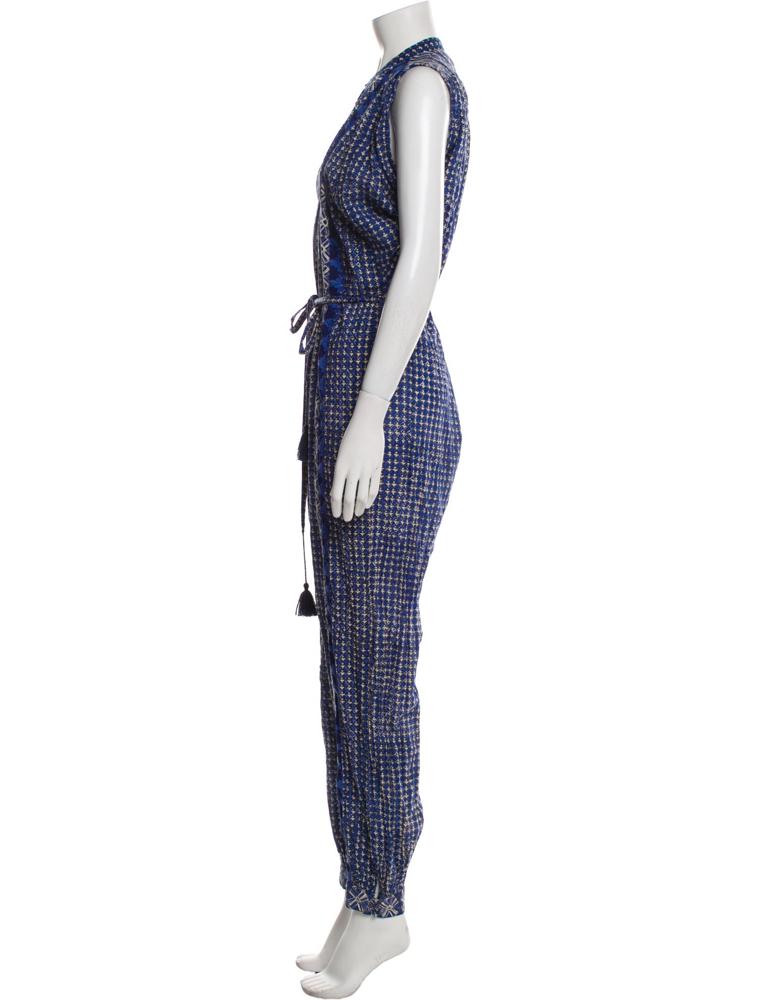 DÔEN Printed Mock Neck Jumpsuit
