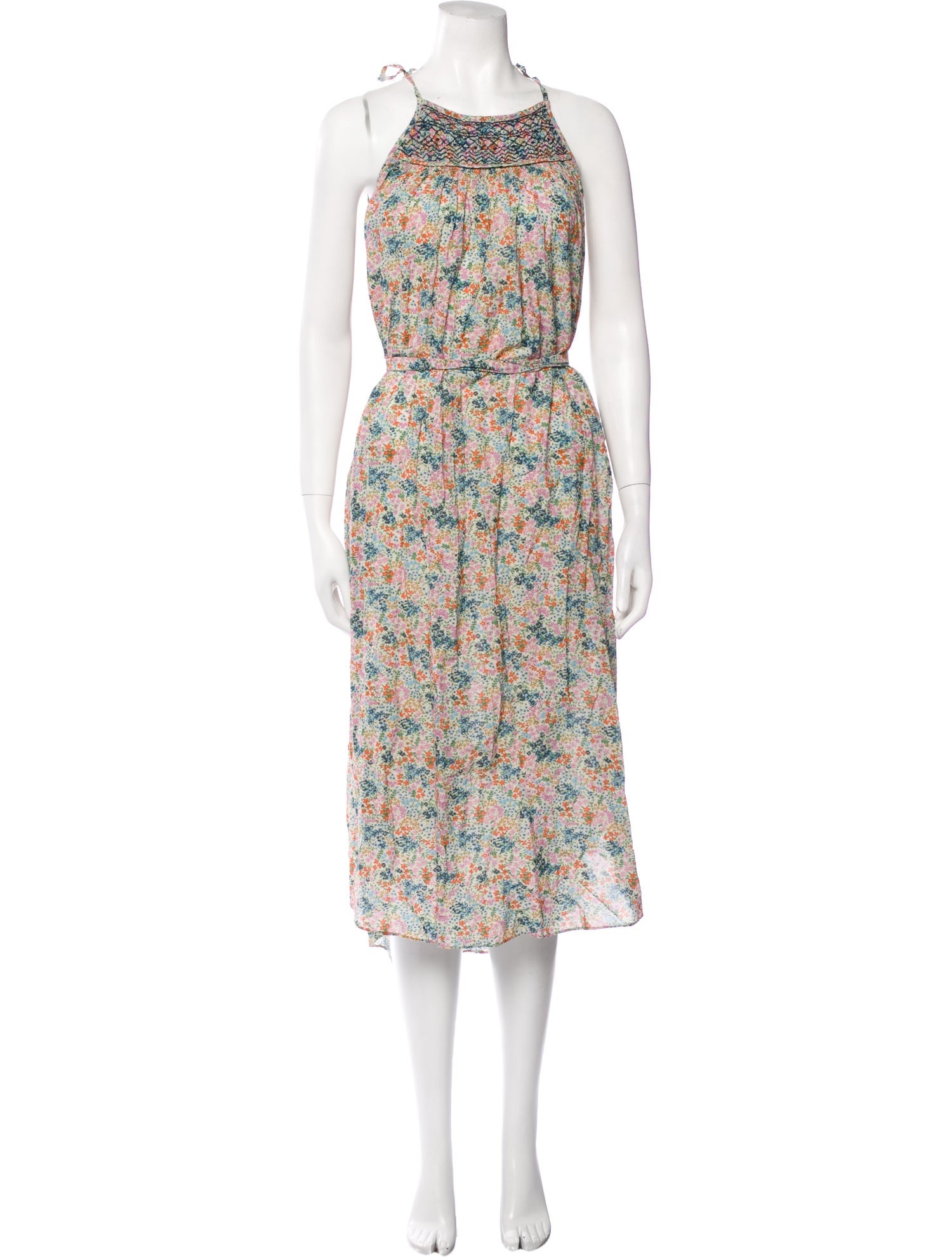 DÔEN Floral Print Midi Length Dress