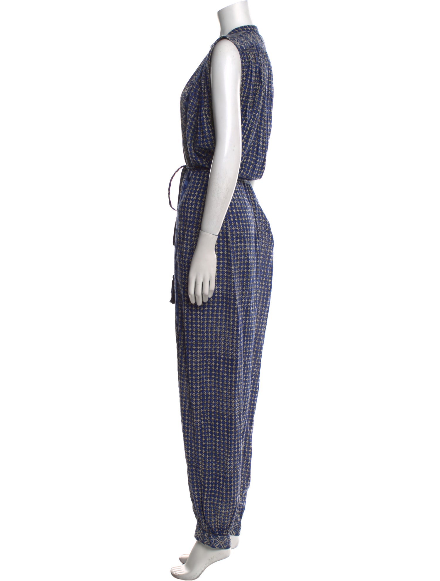 DÔEN Printed Crew Neck Jumpsuit