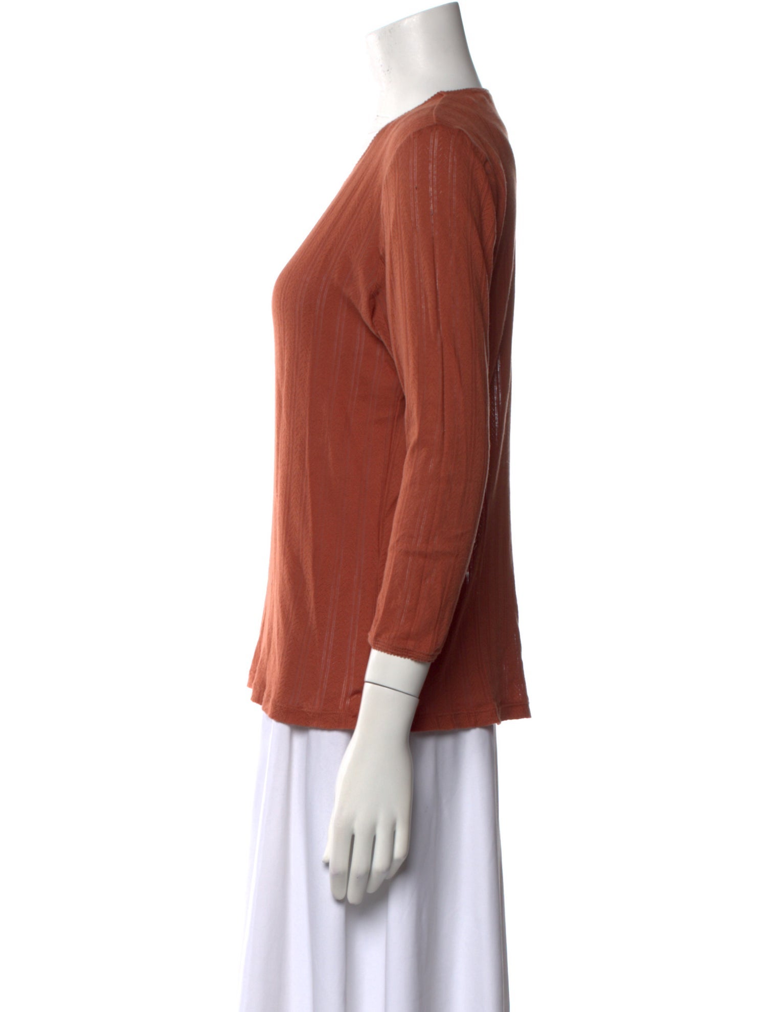 DÔEN Scoop Neck Three-Quarter Sleeve Top